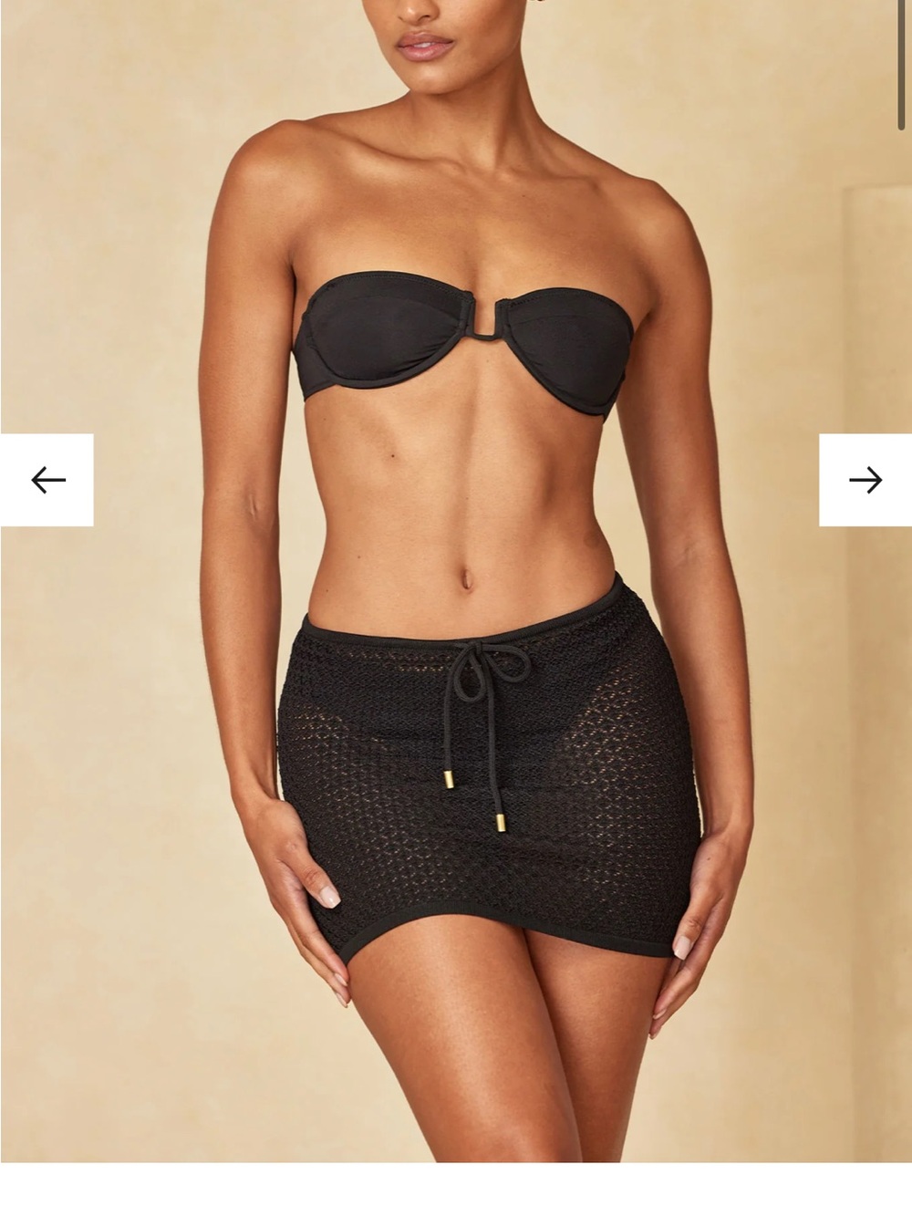 Monday Swimwear Black Crochet Mini Skirt